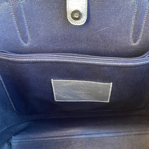 Cole Haan Palermo Silver and Black Two-Tone Leather Tote Bag - Picture 7 of 12